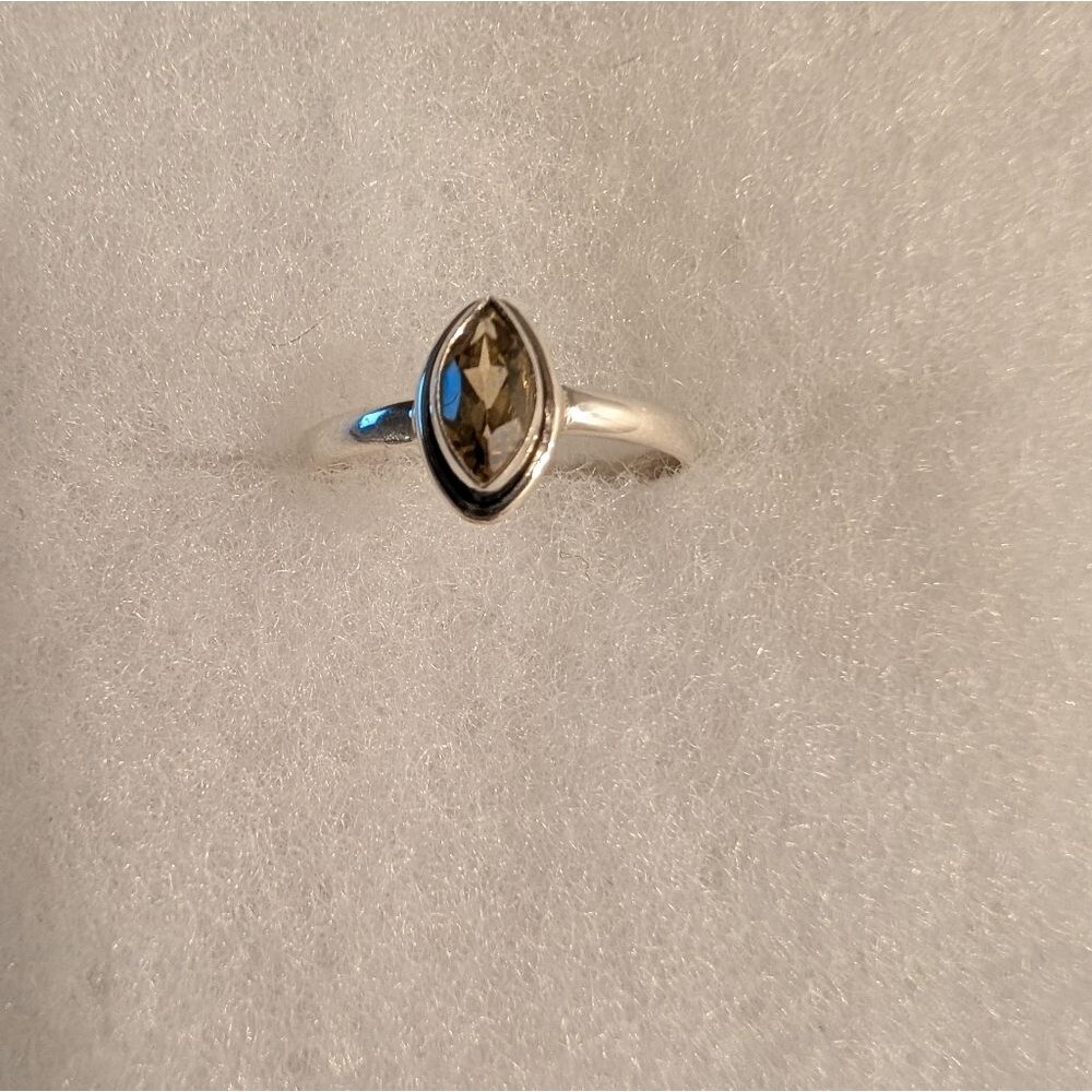 Citrine Ring Set In 925 Sterling Silver, Size 10